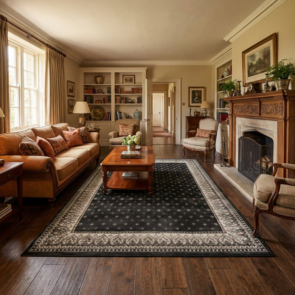 Heirloom Fleur De Lis Abbey Navajo White Area Rug