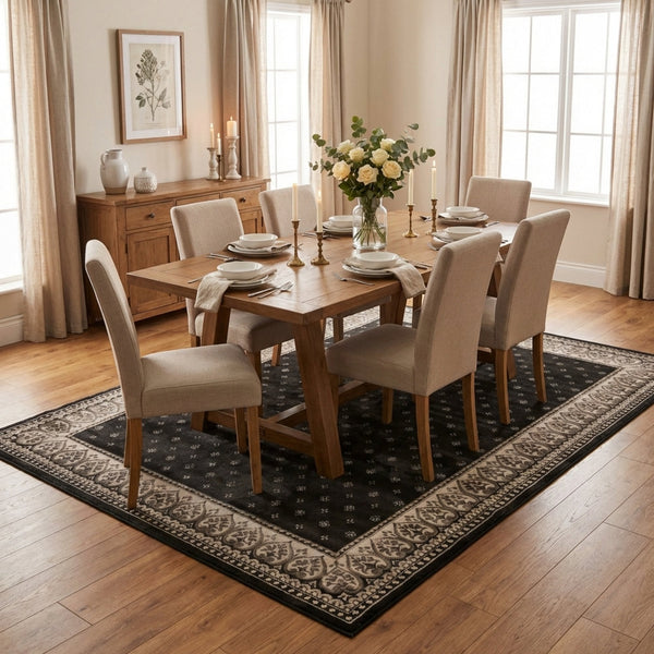 Heirloom Fleur De Lis Abbey Navajo White Area Rug