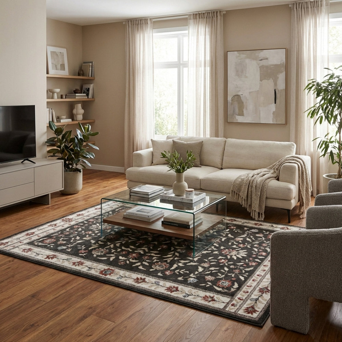 Heirloom Dorothea Abbey Navajo White Area Rug