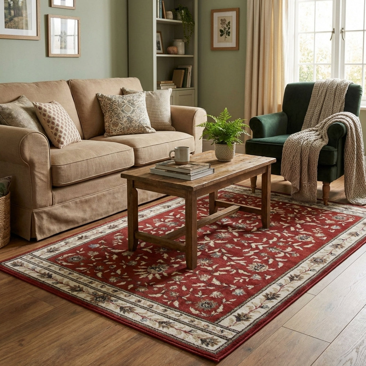 Heirloom Dorothea Cinnabar Navajo White Area Rug