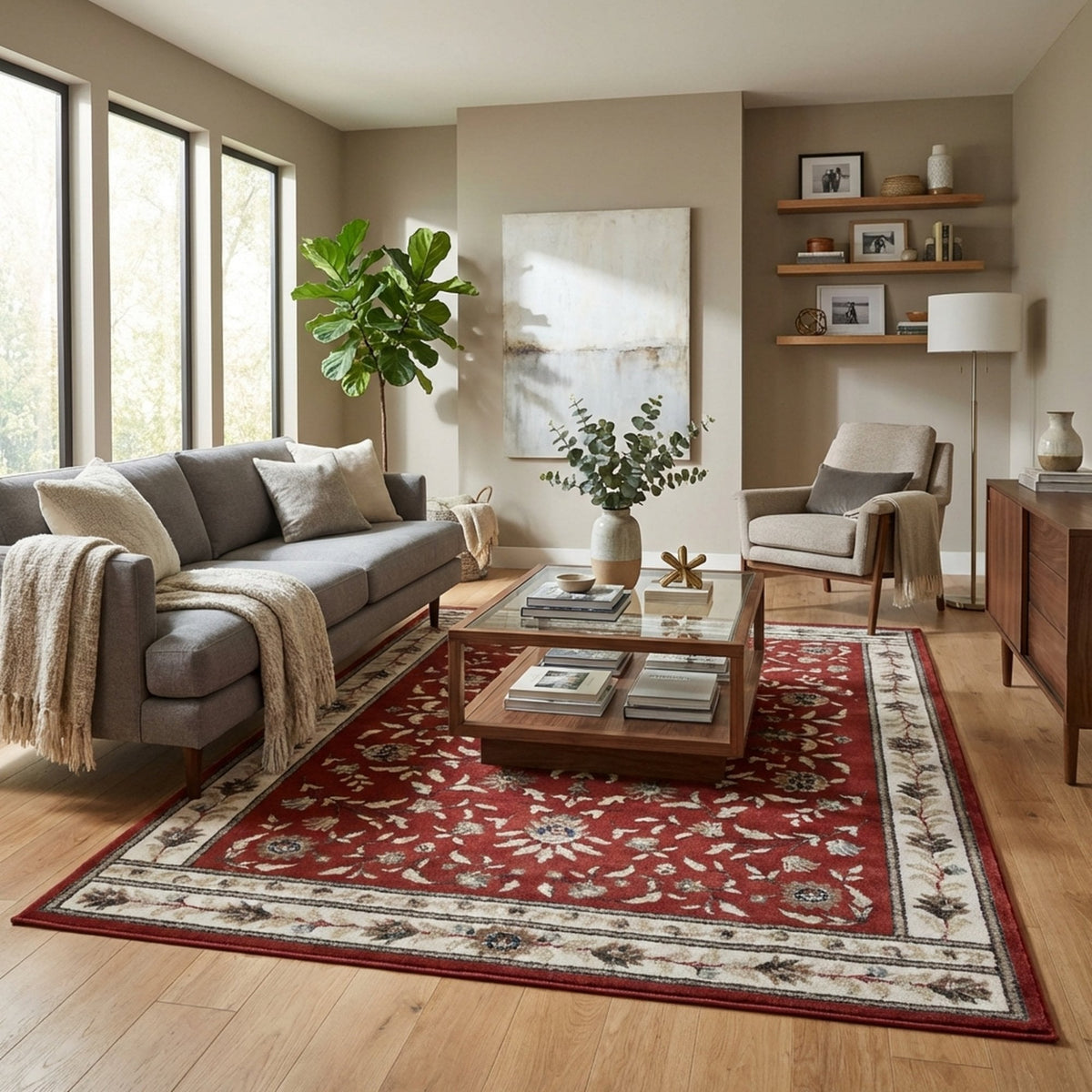 Heirloom Dorothea Cinnabar Navajo White Area Rug