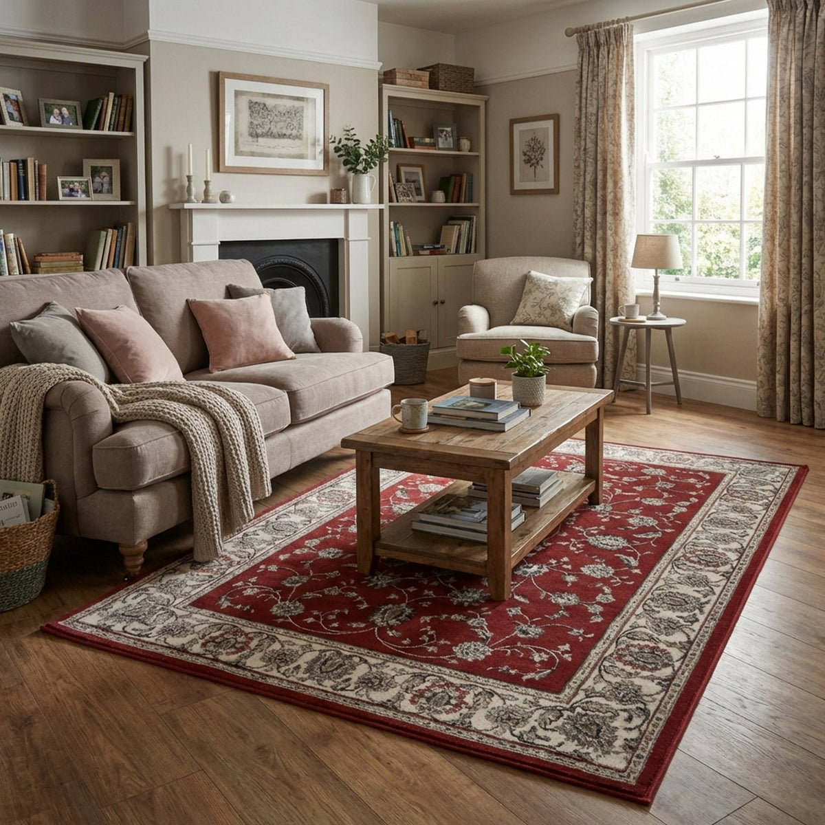 Heirloom Rockland Cinnabar Navajo White Area Rug
