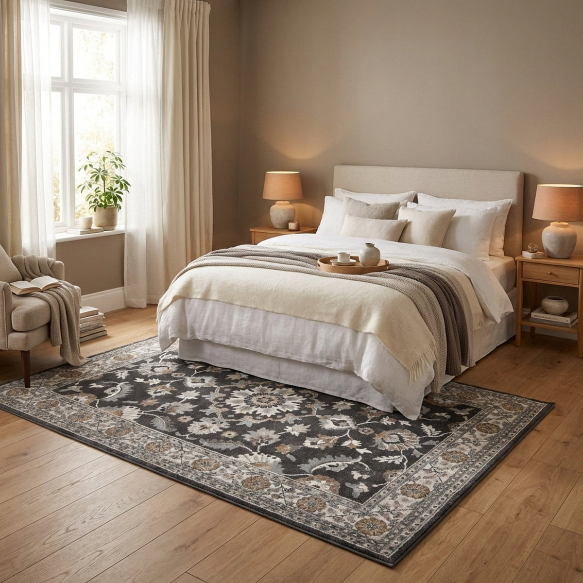 Canyon Tri-Color Deep Blue Whitecap Area Rug
