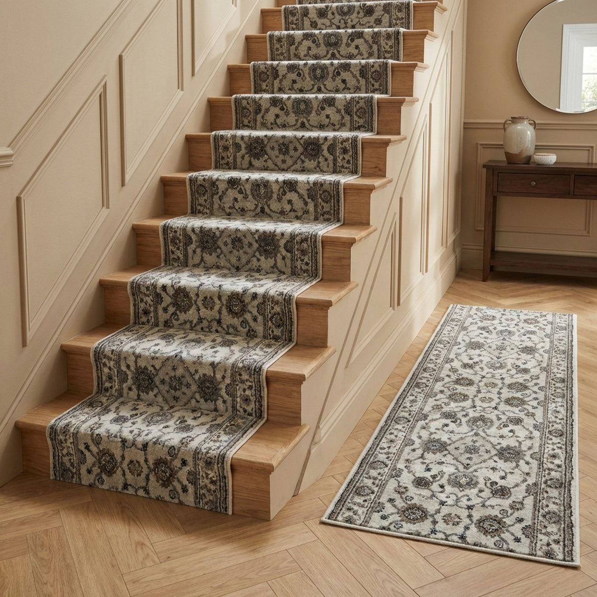 Adore Whitecap Greige Stair Runner