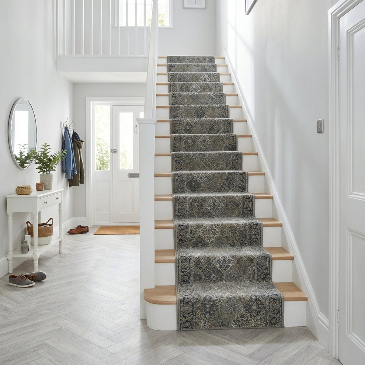 Clearwater Chalk Gunmetal Stair Runner