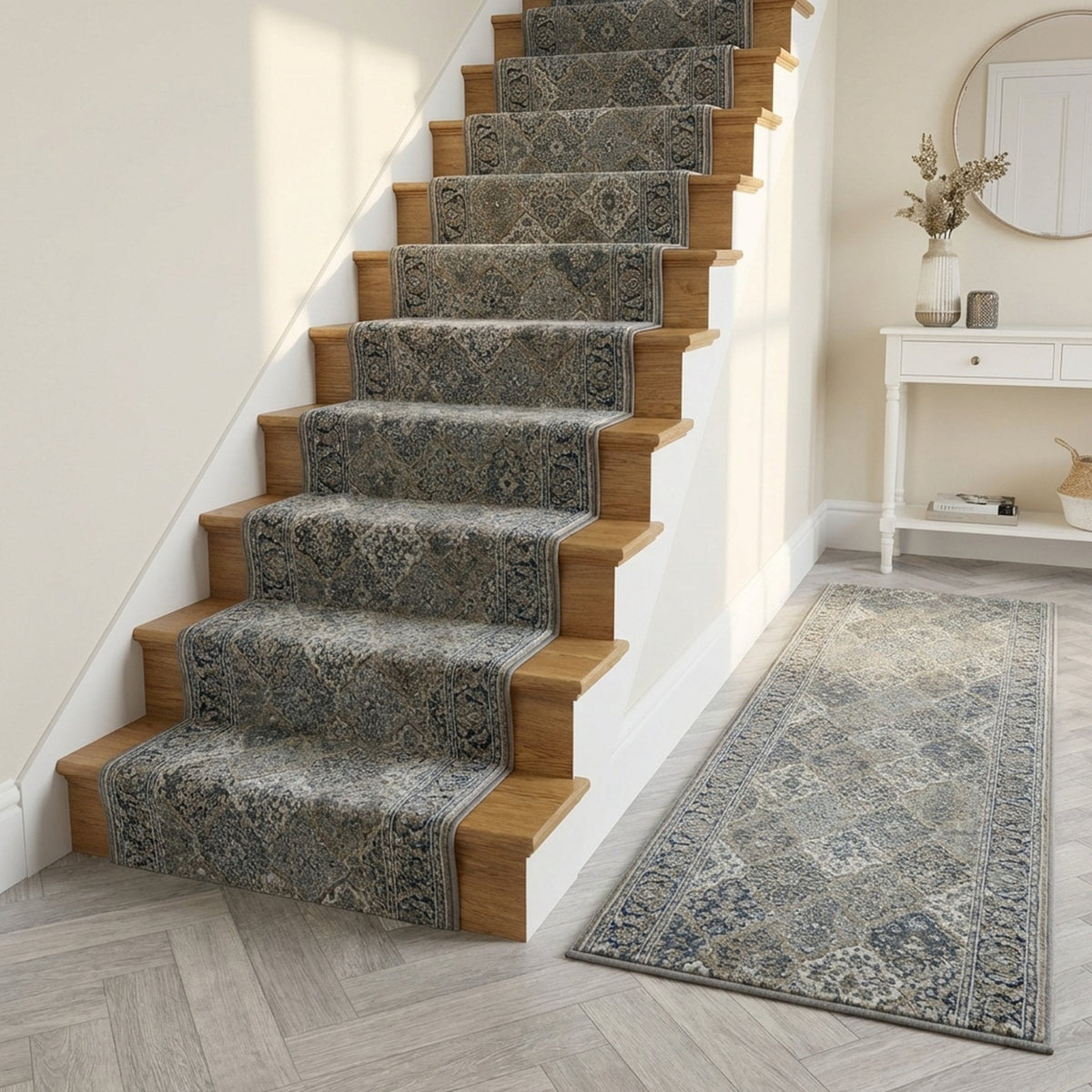 Clearwater Chalk Gunmetal Stair Runner