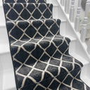 Tapis d'escalier en ébène Milan Castle - Sélectionner la longueur : 30 cm / Sélectionner la largeur : 66cm