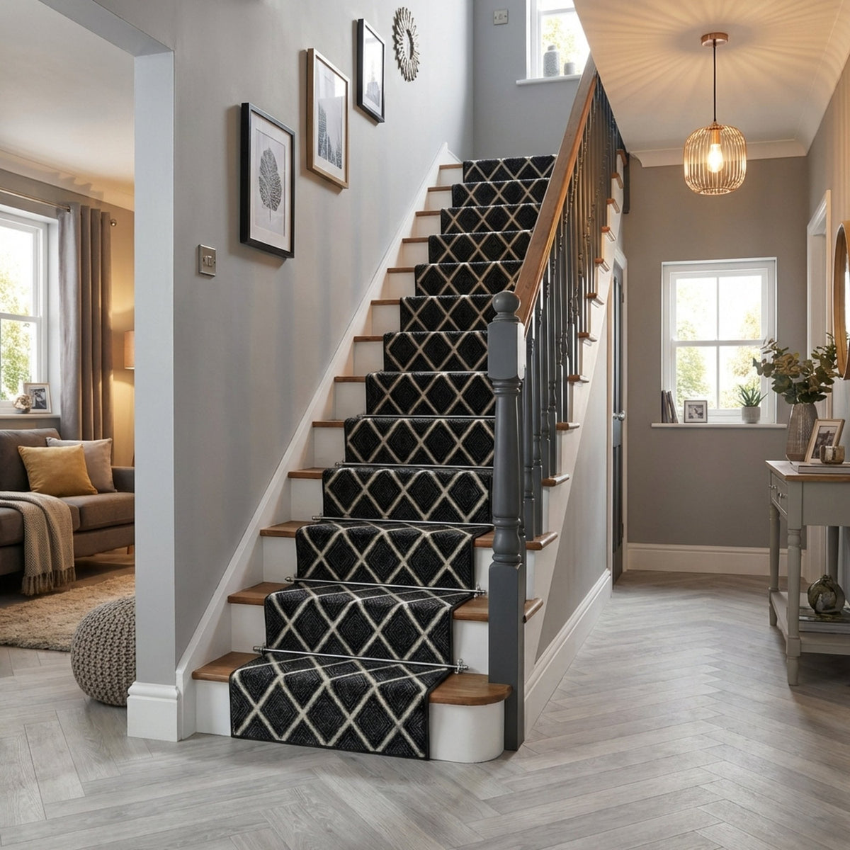 Milan Castle Ebony Stair Runner