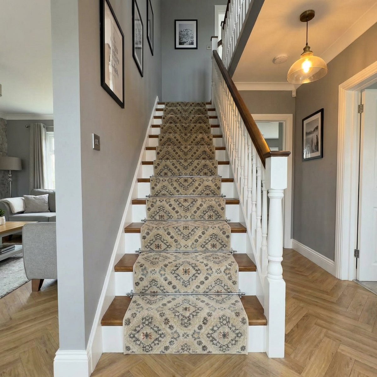 Montville Alabaster Latte Stair Runner