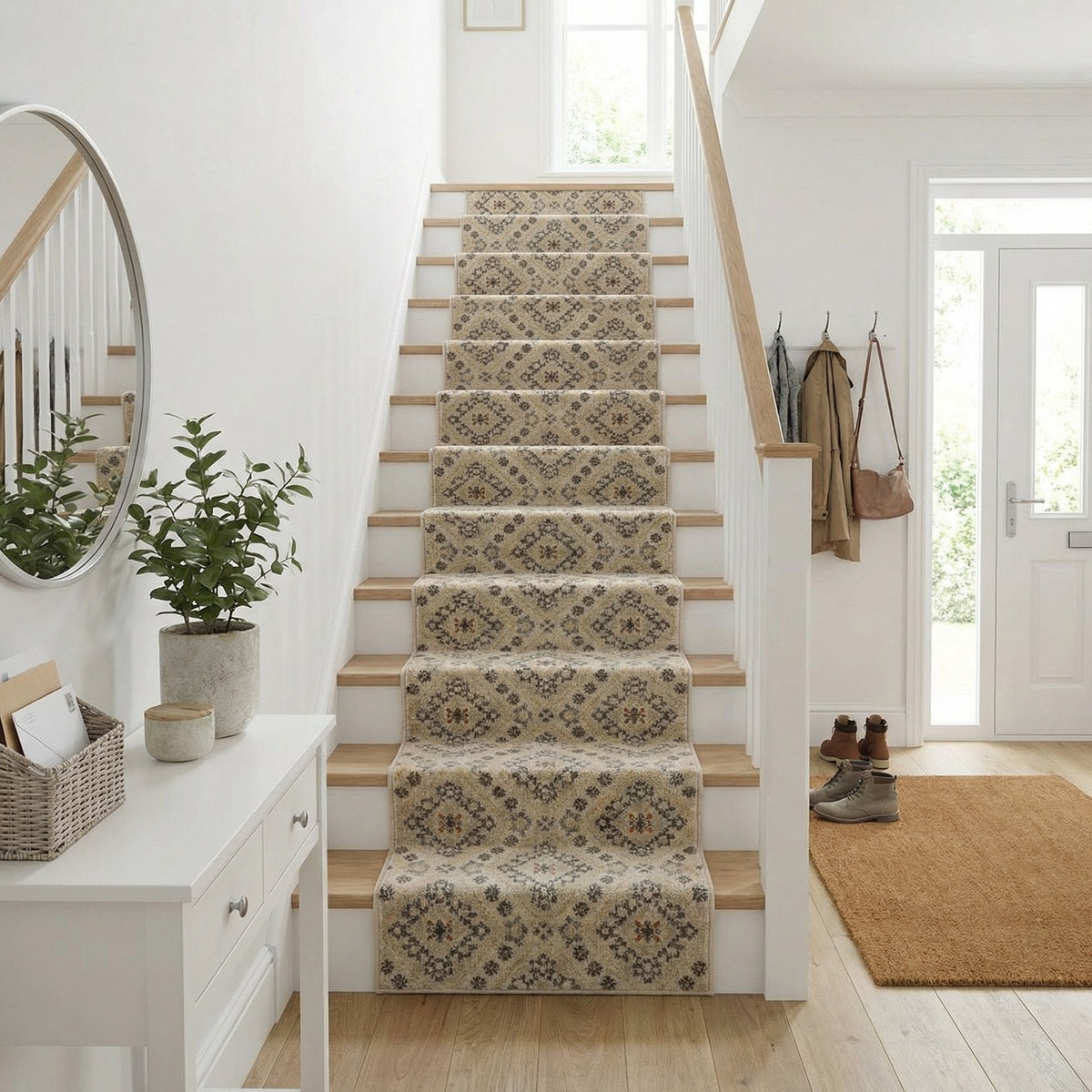 Montville Alabaster Latte Stair Runner