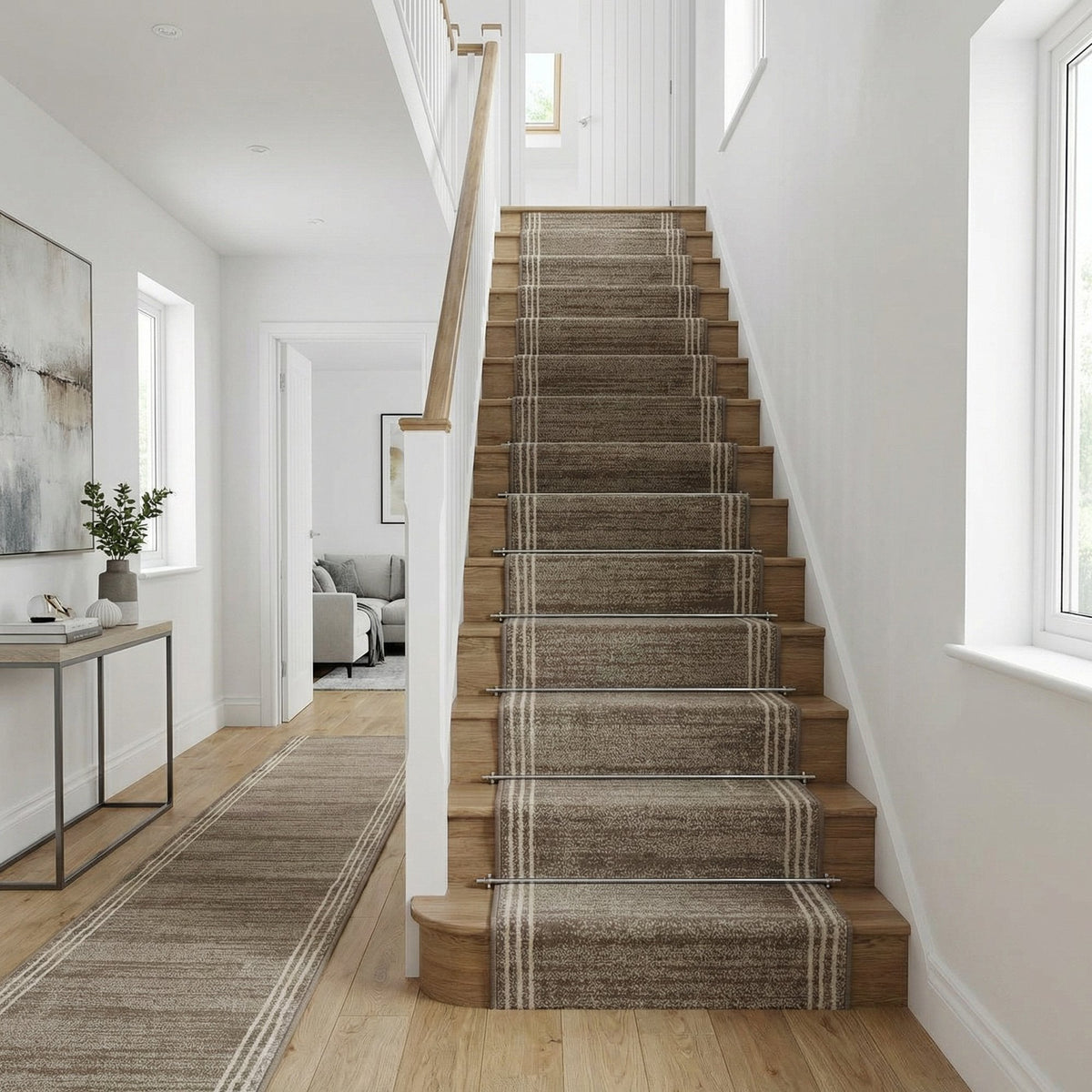 Montville Dylan Latte Alabaster Stair Runner