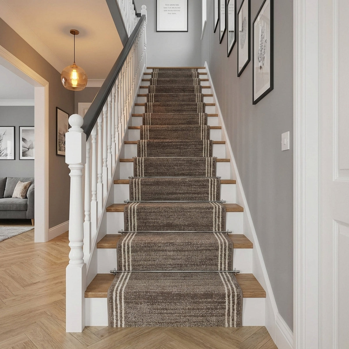 Montville Dylan Latte Alabaster Stair Runner