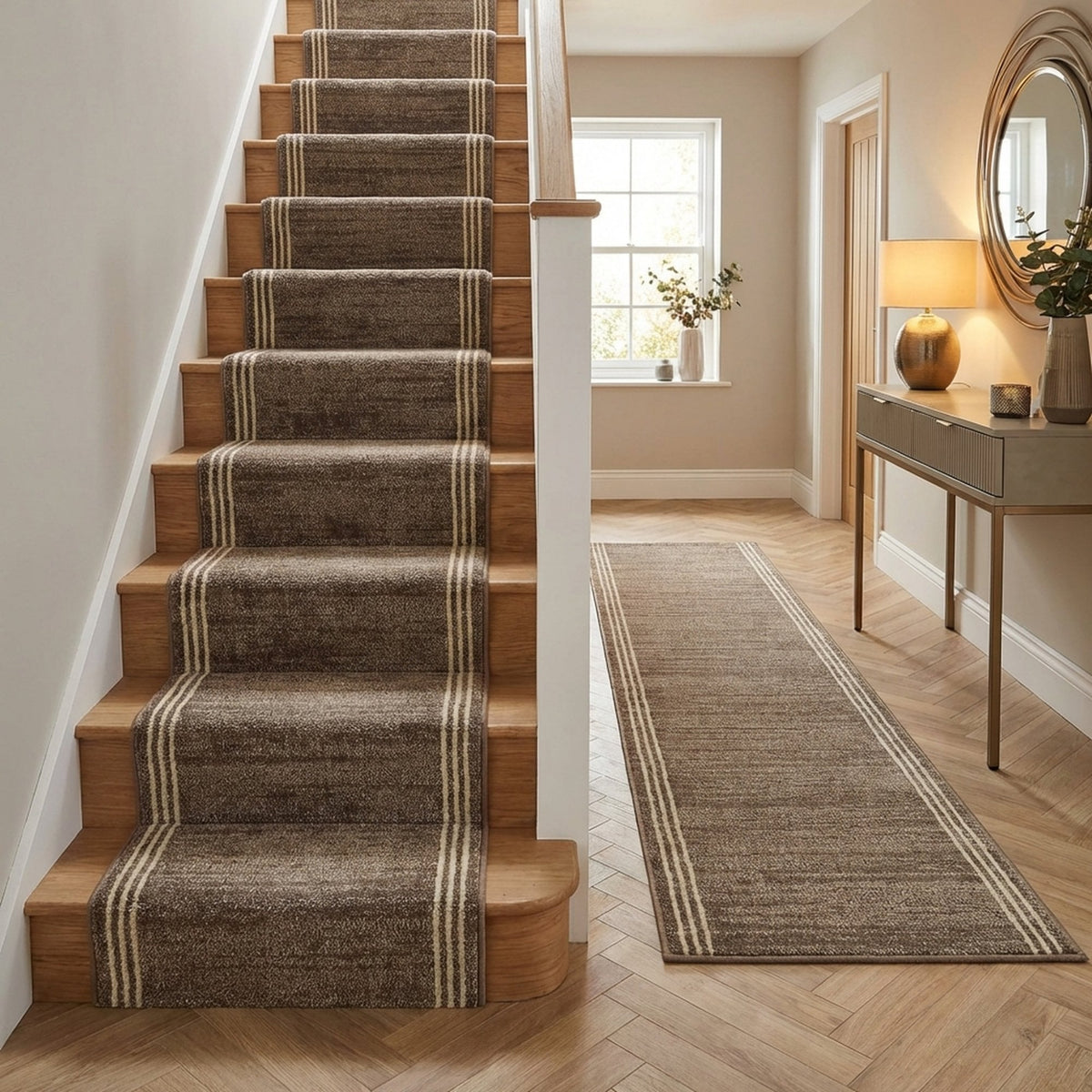Montville Dylan Latte Alabaster Stair Runner