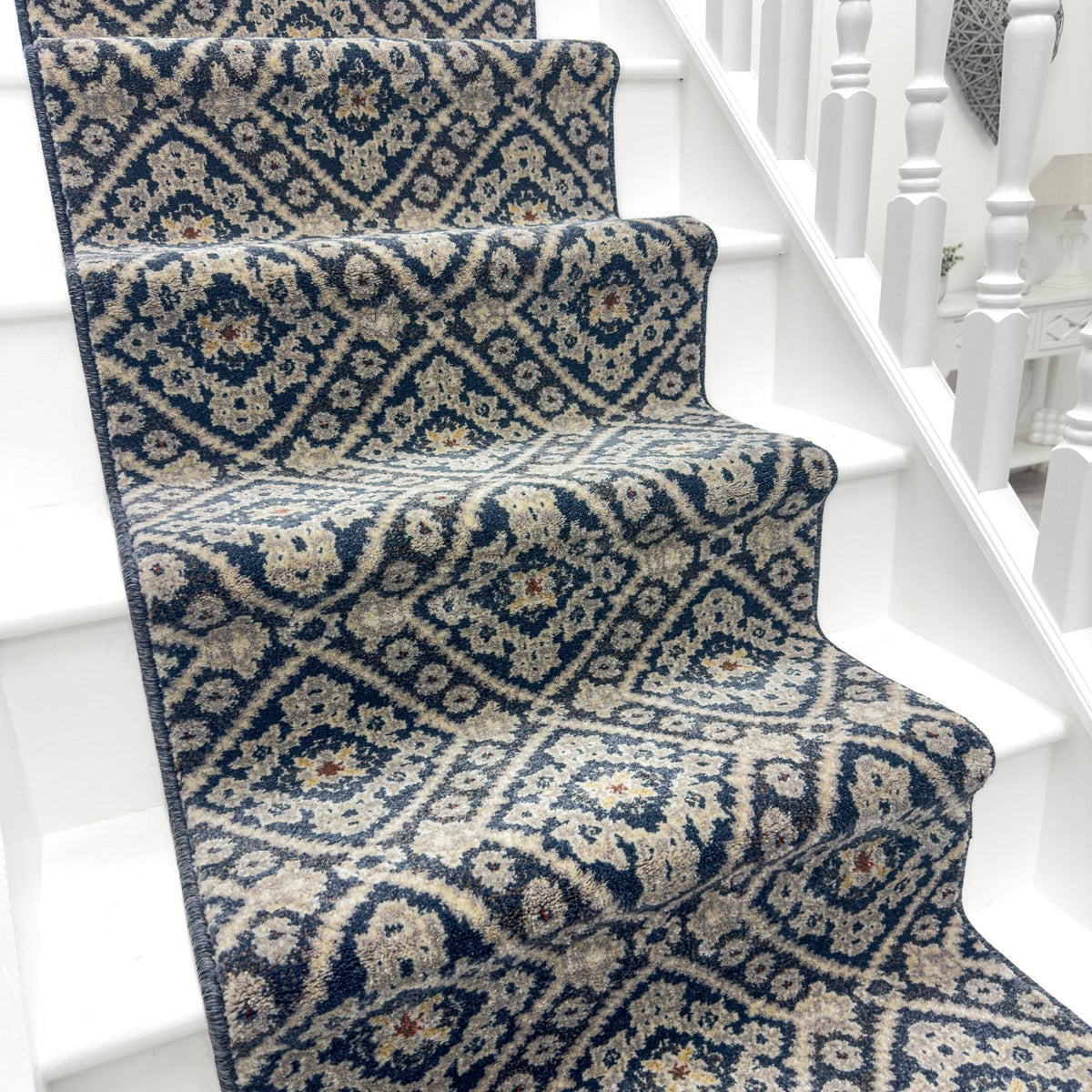 Montville Vintage Blue Latte Stair Runner