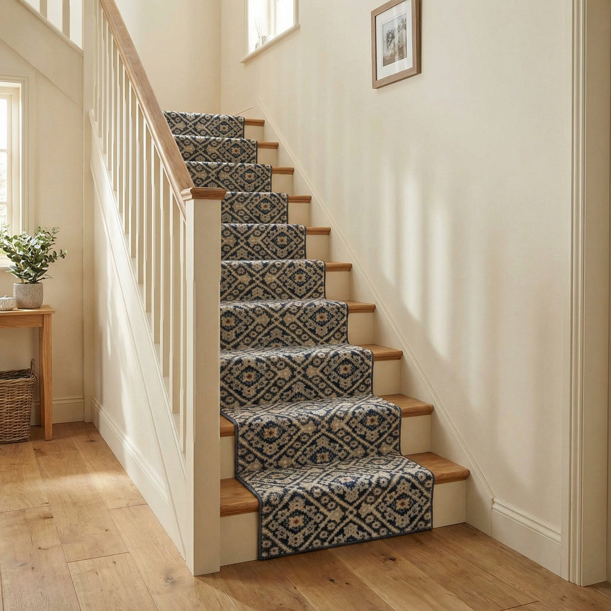 Montville Vintage Blue Latte Stair Runner