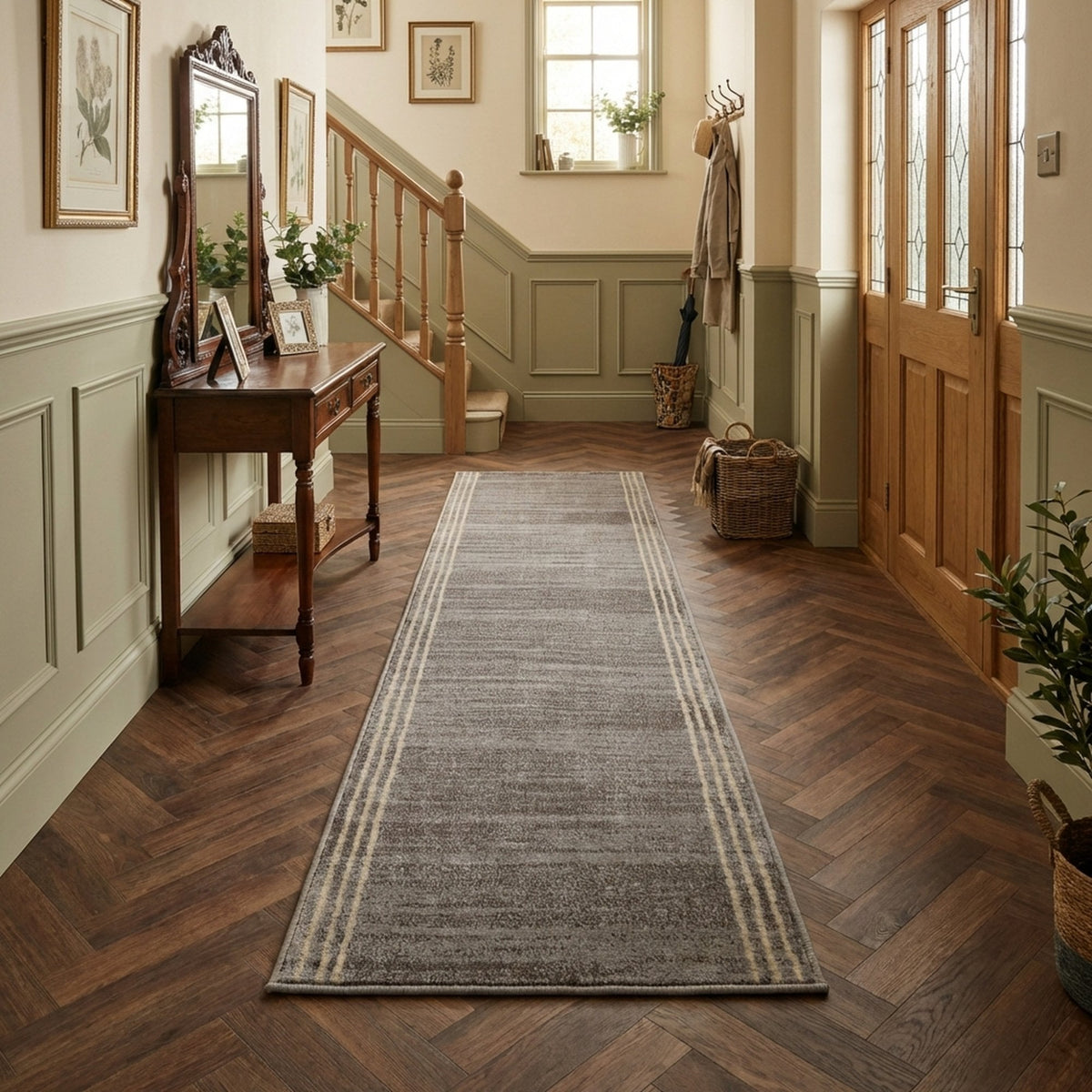 Montville Storm Latte Rug Runner