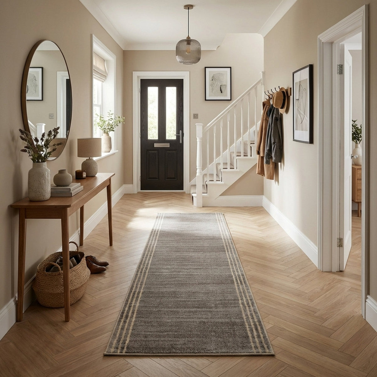 Montville Storm Latte Rug Runner