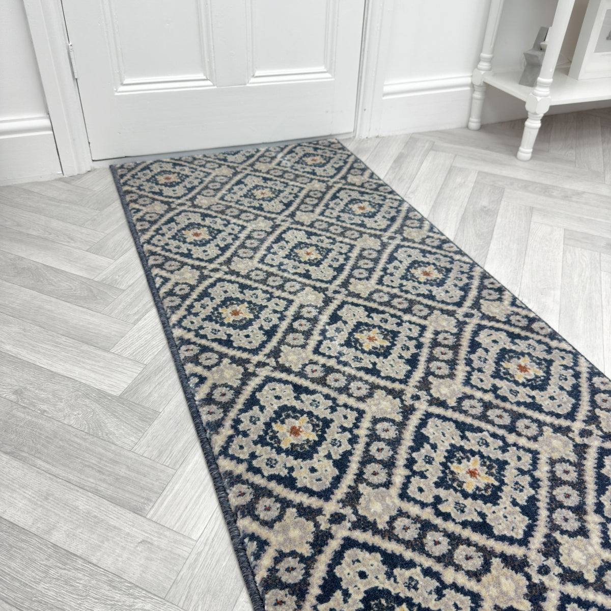 Montville Vintage Blue Latte Hall Runner