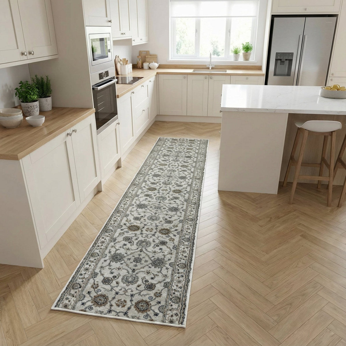 Adore Whitecap Greige Kitchen Runner