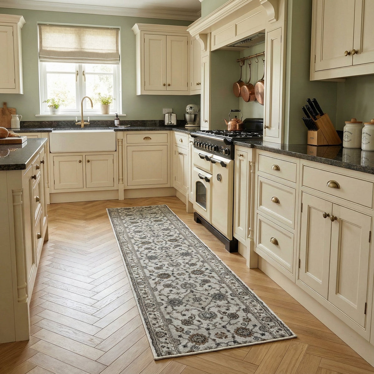 Adore Whitecap Greige Kitchen Runner