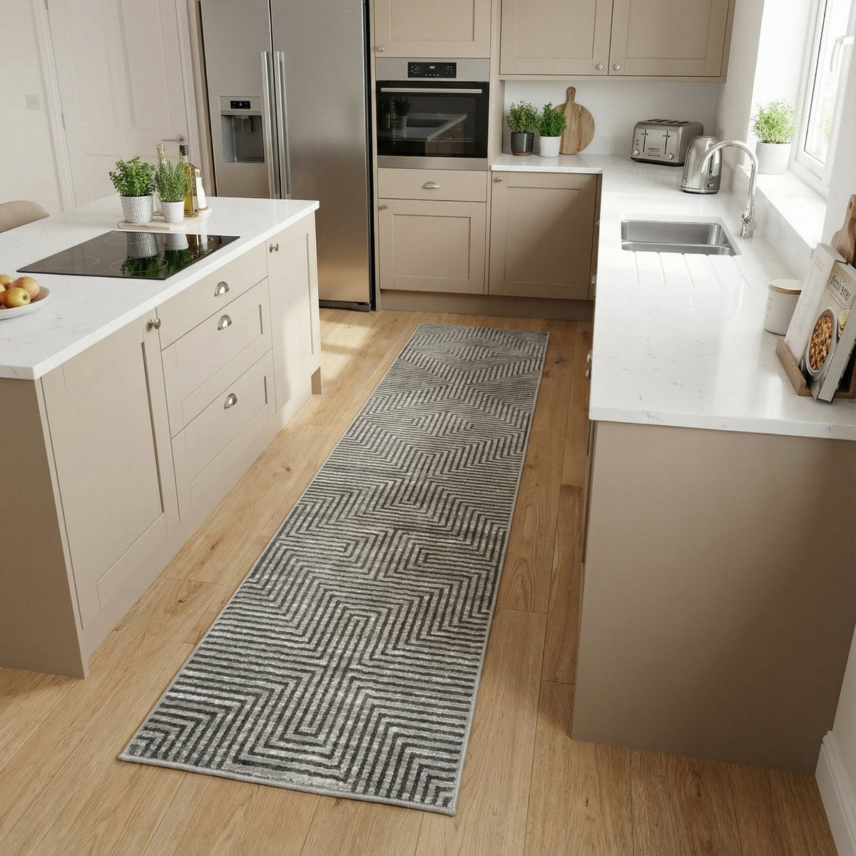 Landscape Pumice Smoke Kitchen Runner