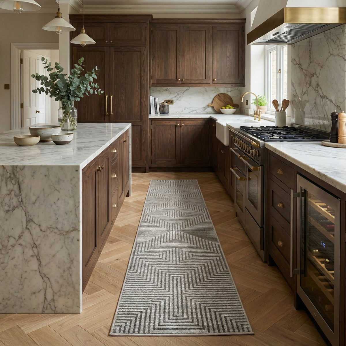 Landscape Pumice Smoke Kitchen Runner