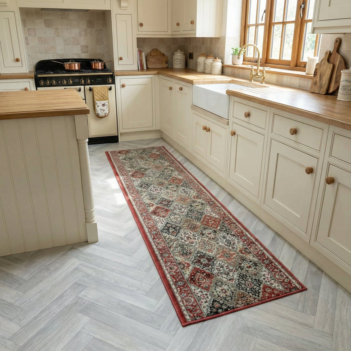 Heirloom Cinnabar Multi Kitchen Runner