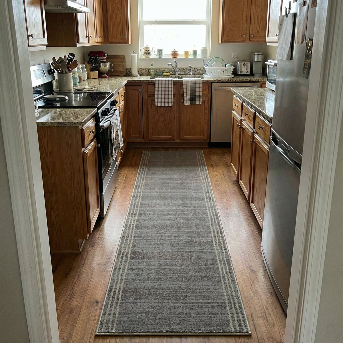 Montville Storm Latte Kitchen Runner