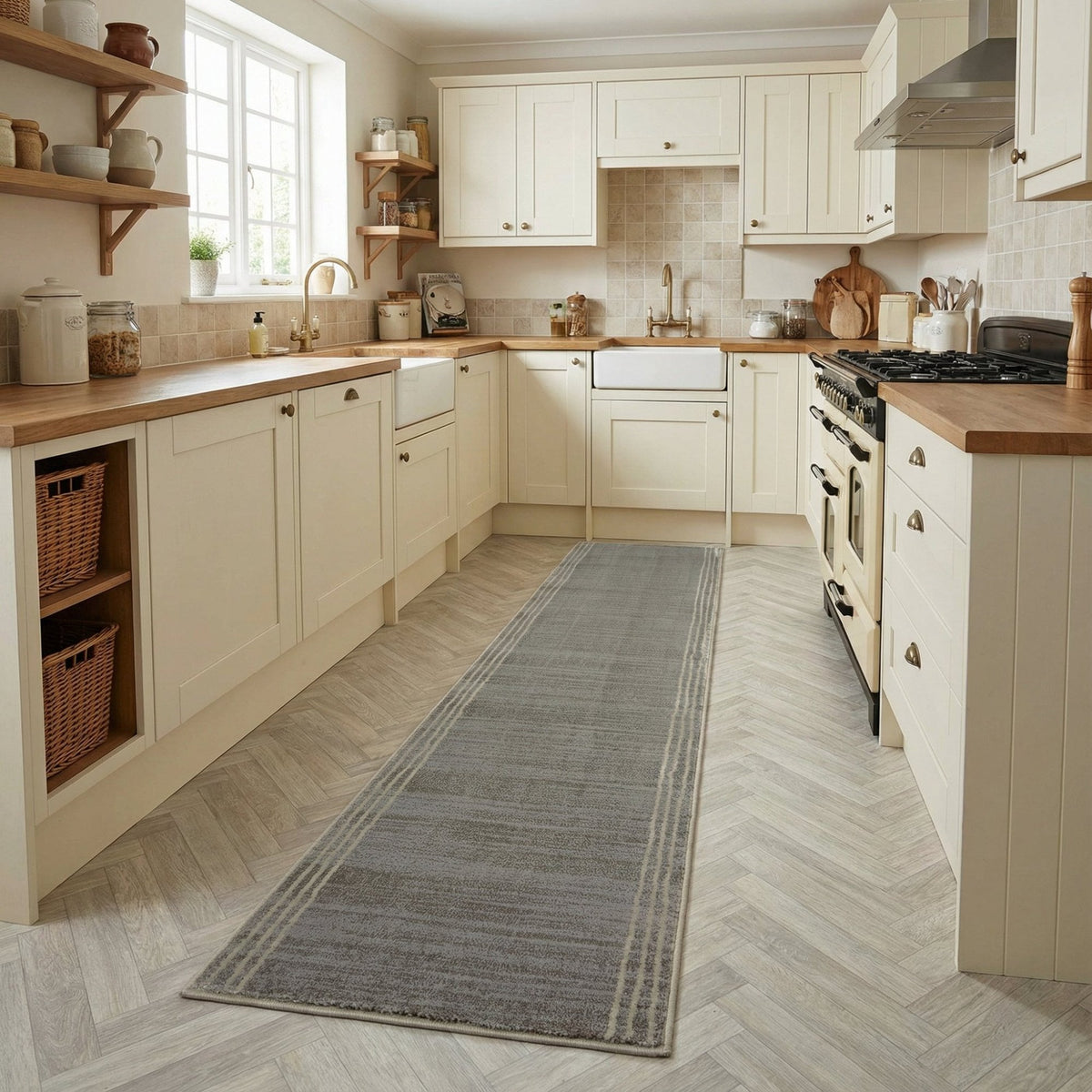 Montville Storm Latte Kitchen Runner