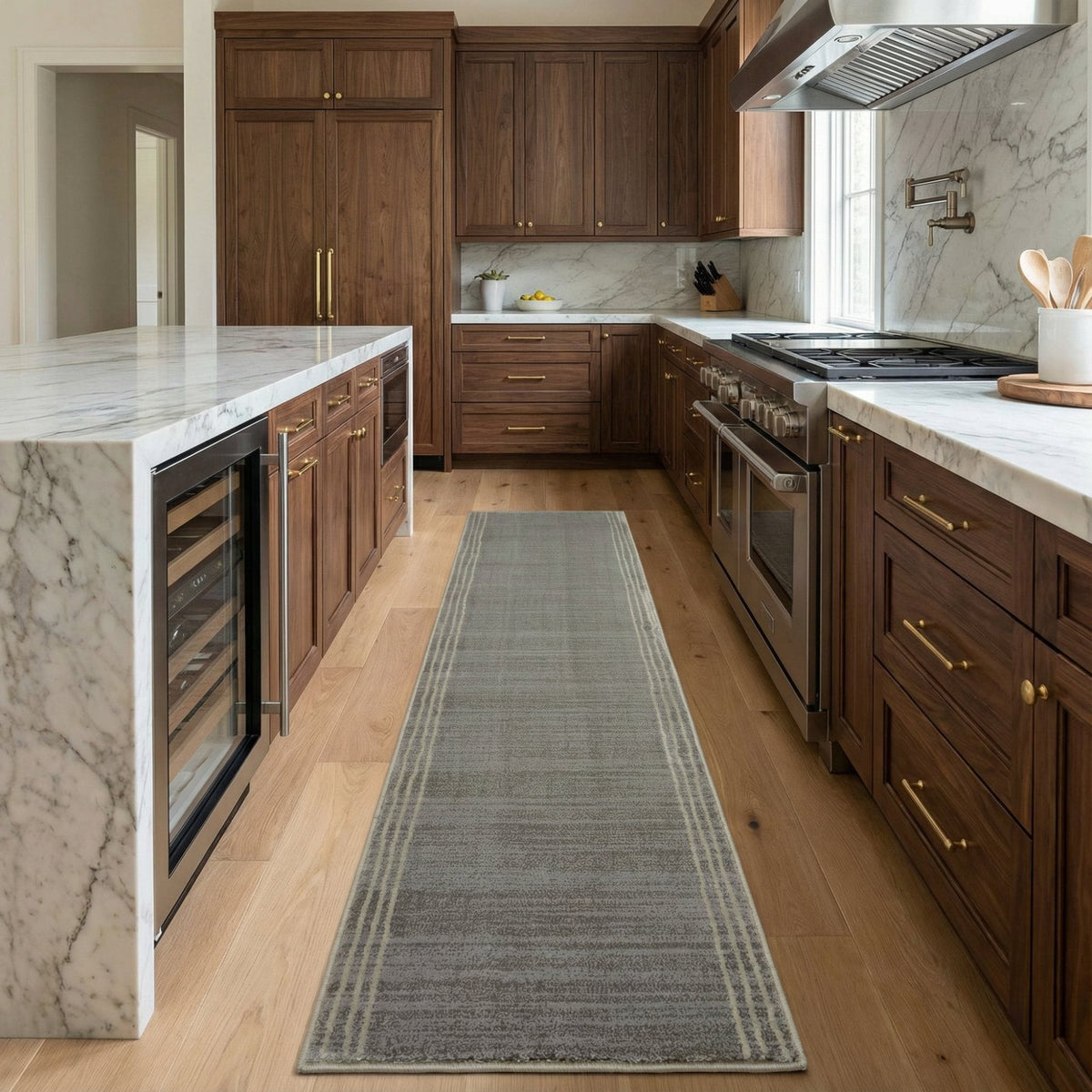 Montville Storm Latte Kitchen Runner