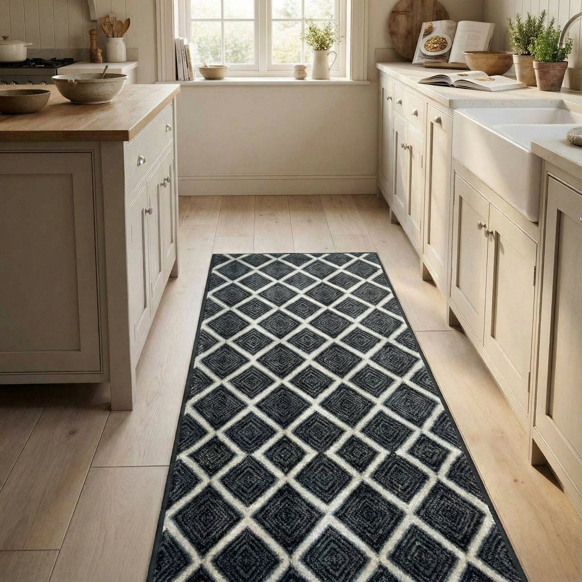 Milan Castle Ebony Kitchen Runner