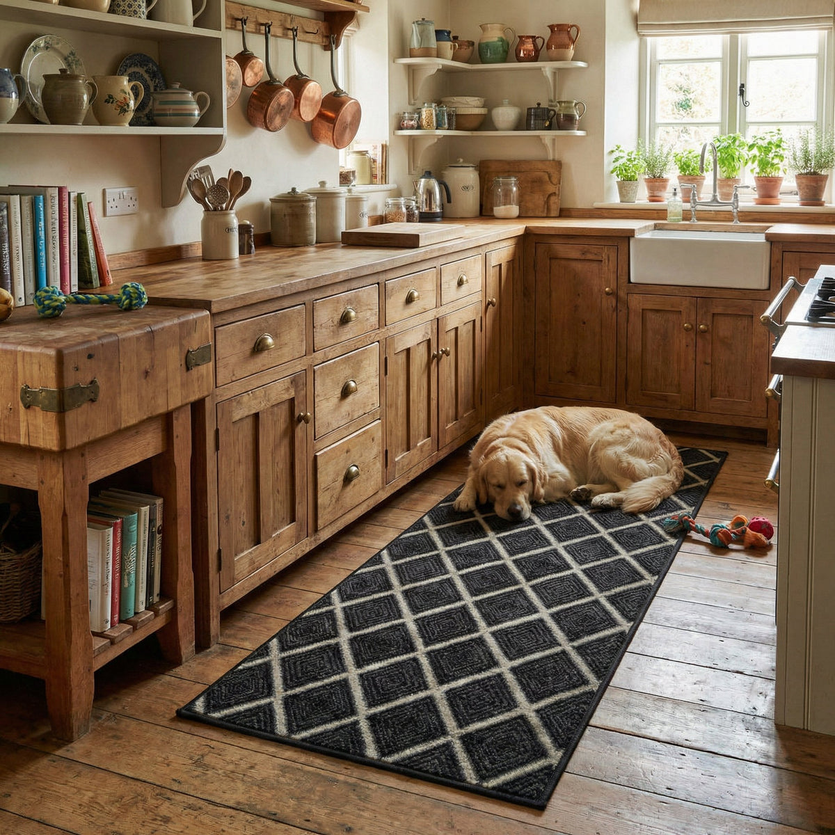 Milan Castle Ebony Kitchen Runner