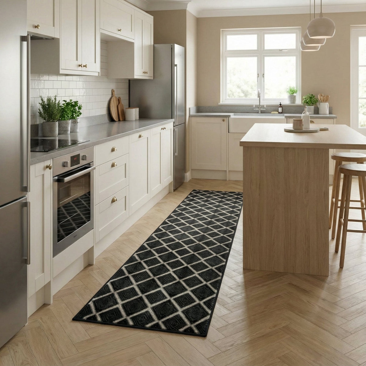 Milan Castle Ebony Kitchen Runner