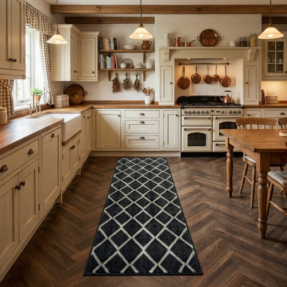 Milan Castle Ebony Kitchen Runner