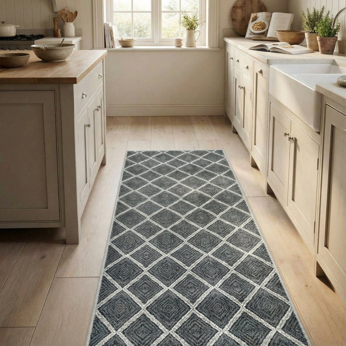 Milan Sterling Birch Kitchen Runner