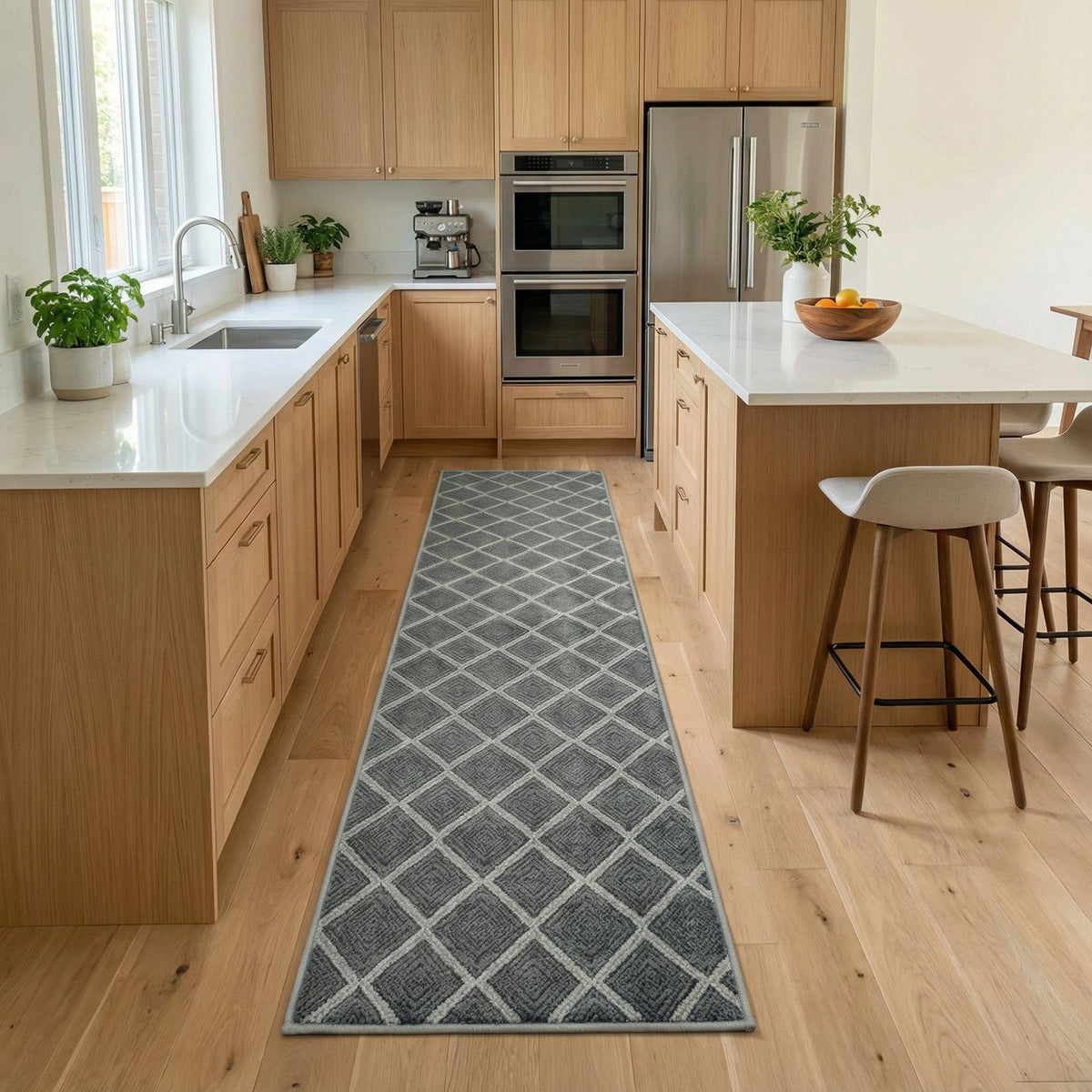 Milan Sterling Birch Kitchen Runner
