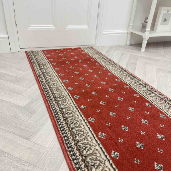 Heirloom Fleur De Lis Cinnabar Navajo White Hall Runner