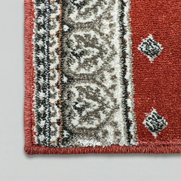 Heirloom Fleur De Lis Cinnabar Navajo White Hall Runner