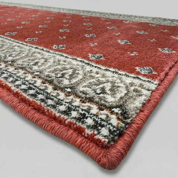 Heirloom Fleur De Lis Cinnabar Navajo White Hall Runner