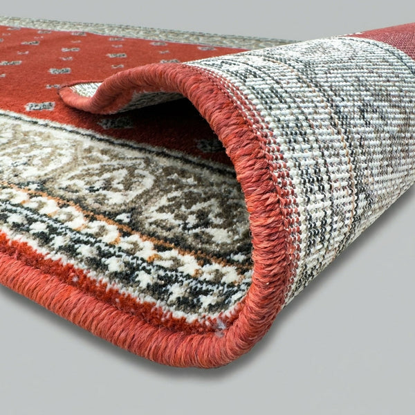 Heirloom Fleur De Lis Cinnabar Navajo White Hall Runner