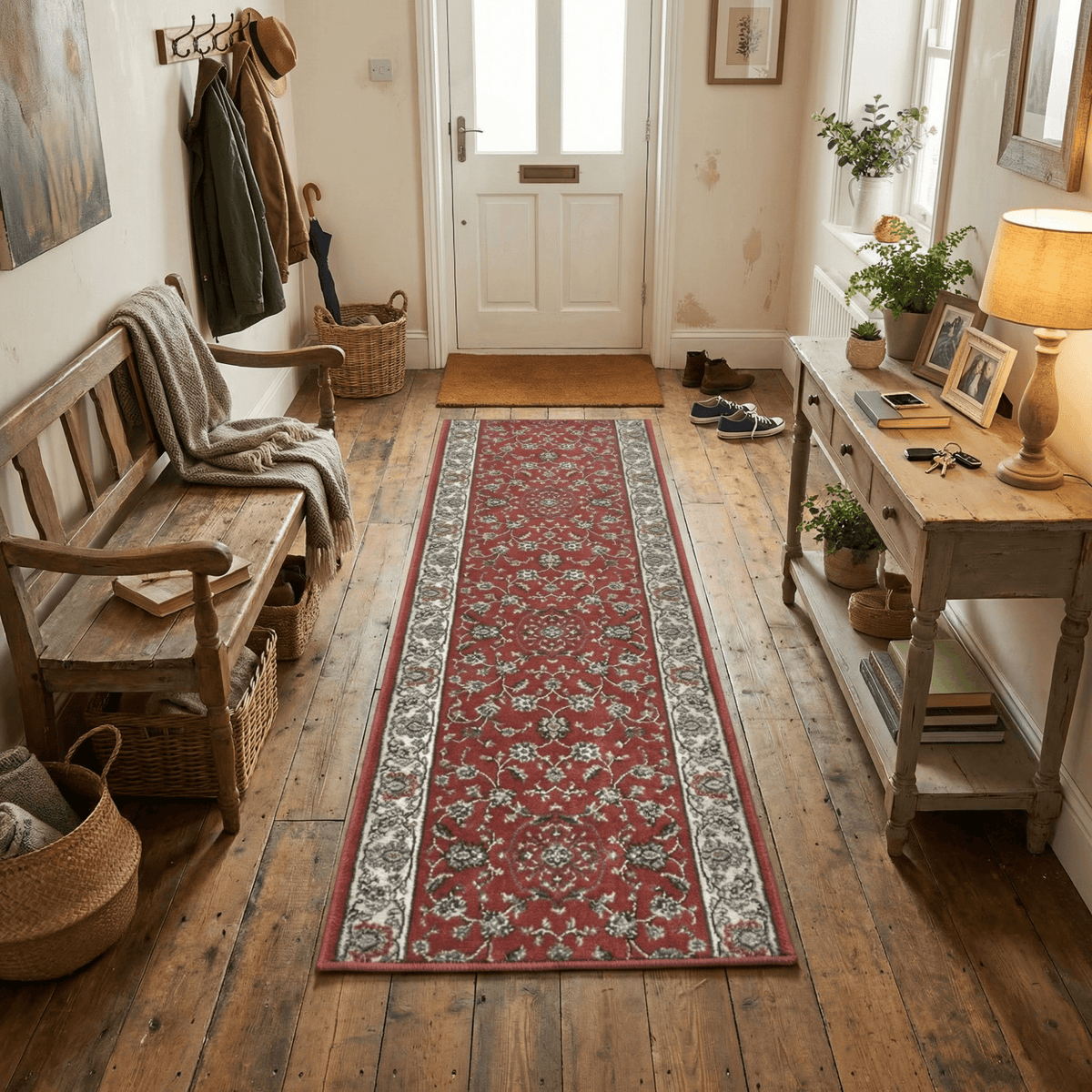 Heirloom Rockland Cinnabar Navajo White Rug Runner