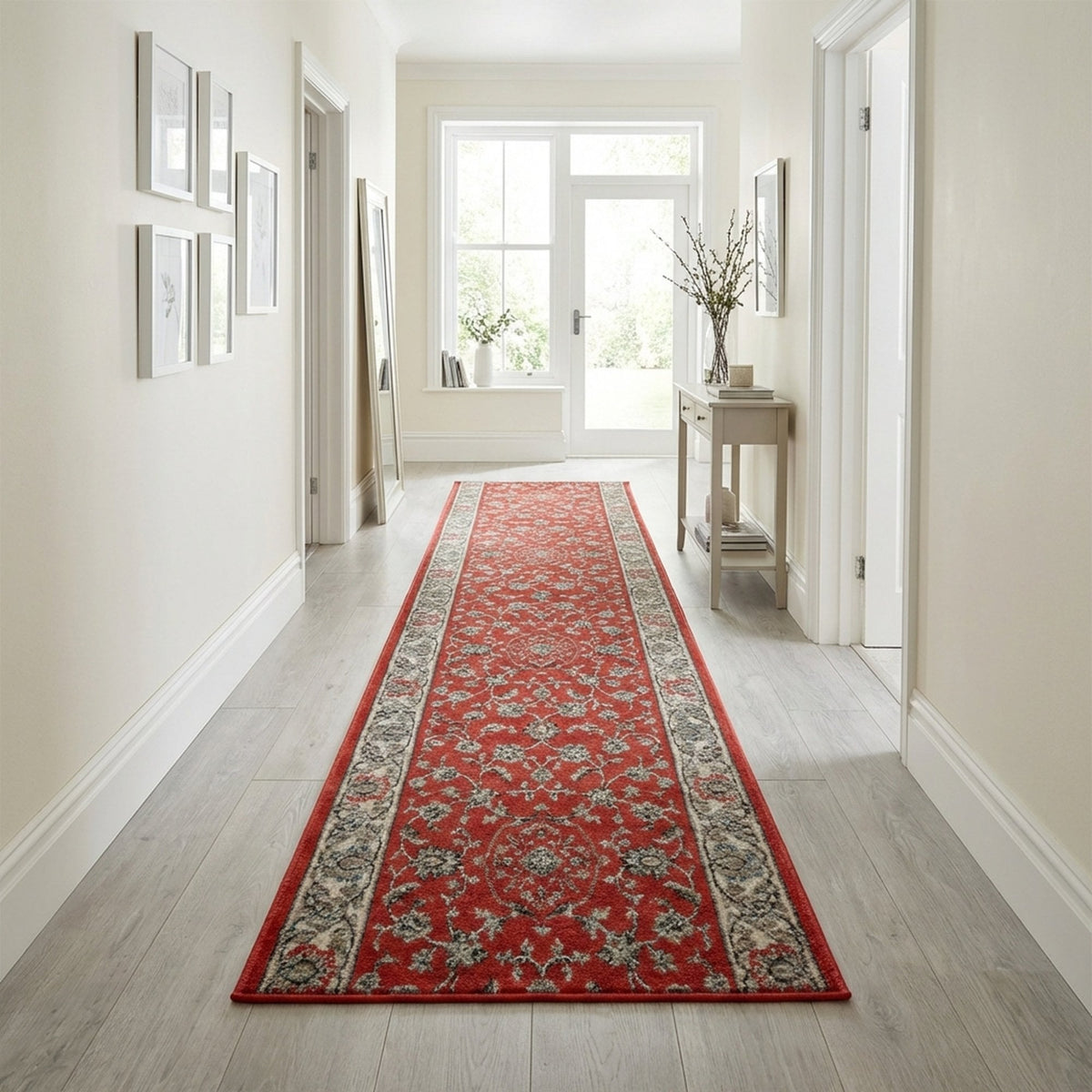 Heirloom Rockland Cinnabar Navajo White Rug Runner