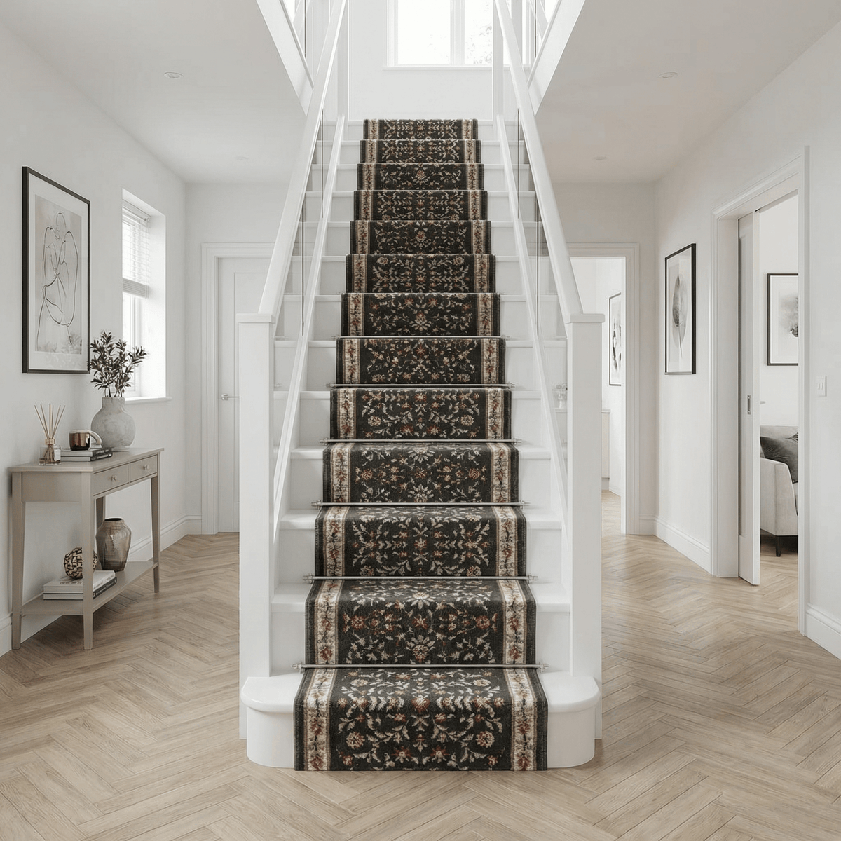 Heirloom Dorothea Abbey Navajo White Stair Runner