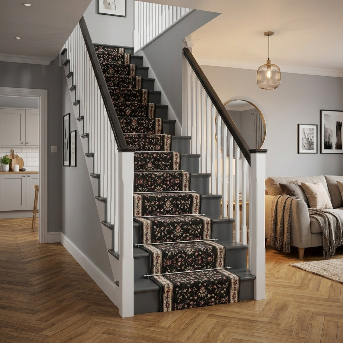 Heirloom Dorothea Abbey Navajo White Stair Runner