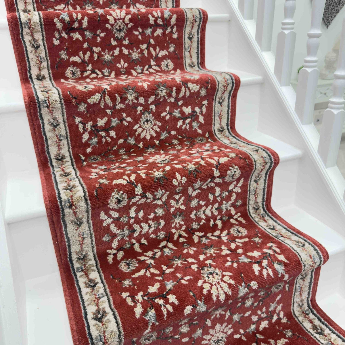 Heirloom Dorothea Cinnabar Navajo White Stair Runner