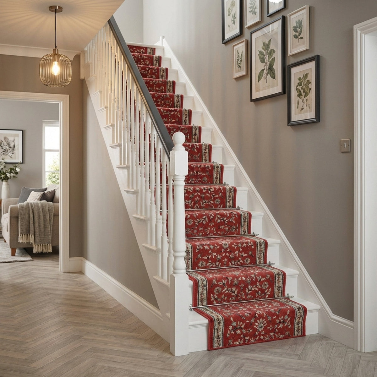 Heirloom Dorothea Cinnabar Navajo White Stair Runner