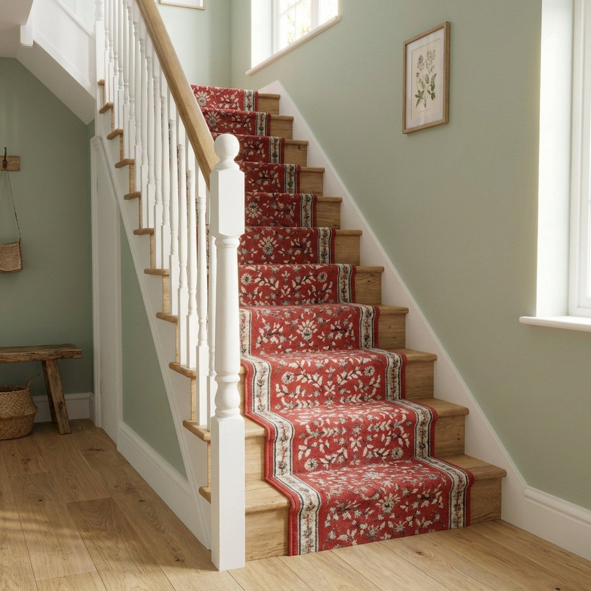 Heirloom Dorothea Cinnabar Navajo White Stair Runner