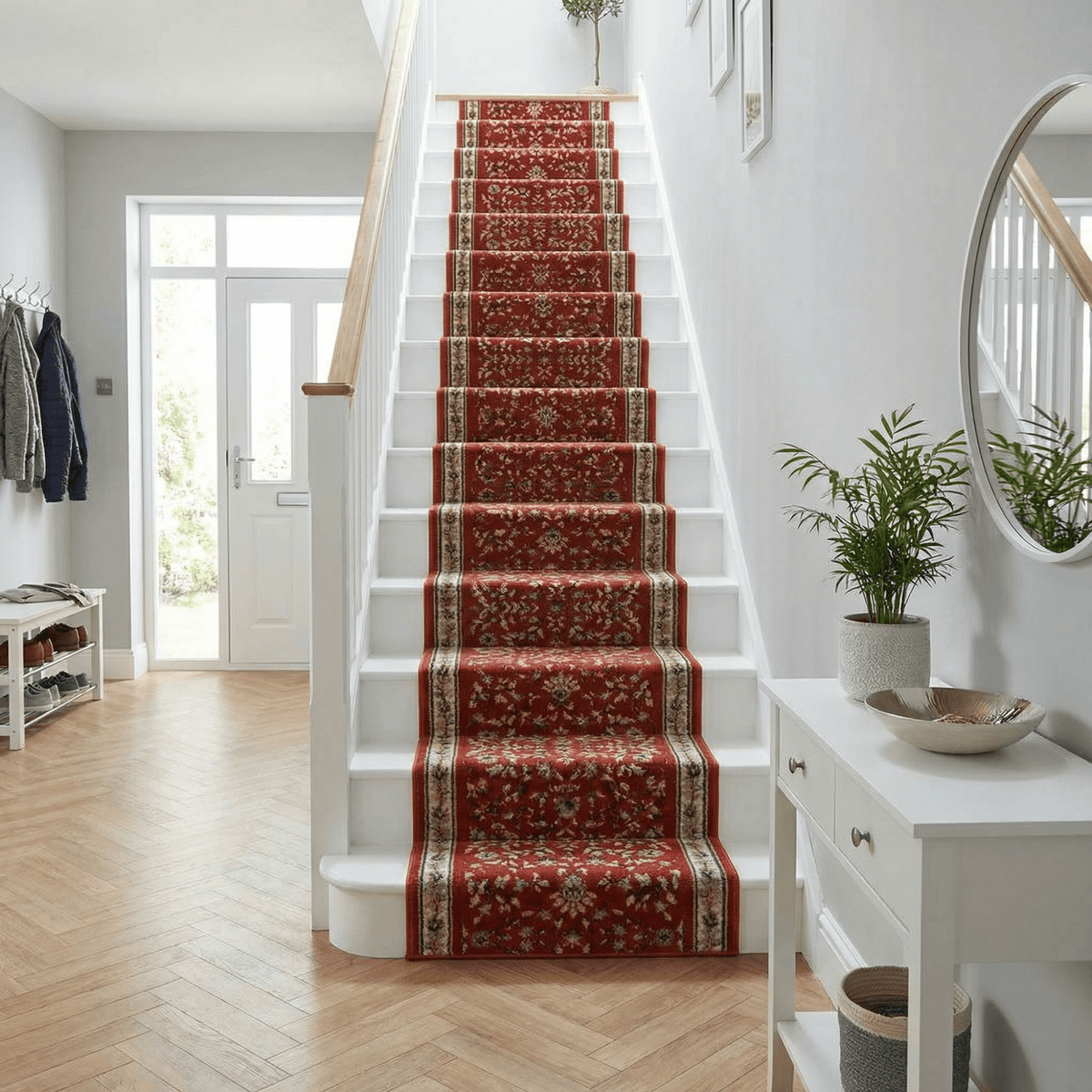 Heirloom Dorothea Cinnabar Navajo White Stair Runner