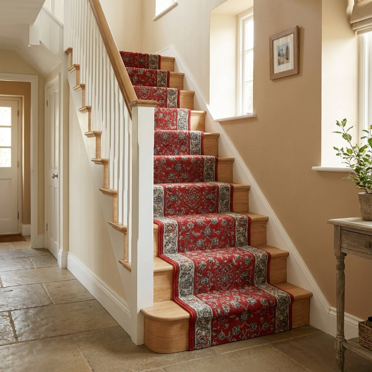 Heirloom Rockland Cinnabar Navajo White Stair Runner
