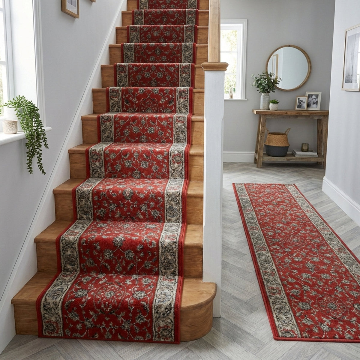Heirloom Rockland Cinnabar Navajo White Stair Runner